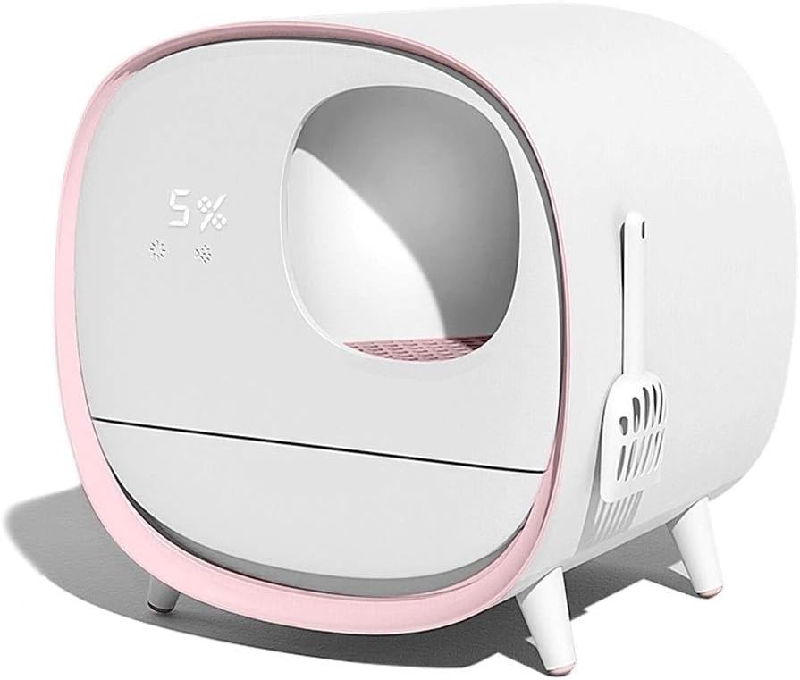 Dog Potty Training Toilet ﻿ Intelligent Deodorant Litter Box, Fully Enclosed Automatic Drawer Cat Toilet, Large Supplies Pan (Pink)(Blue)
