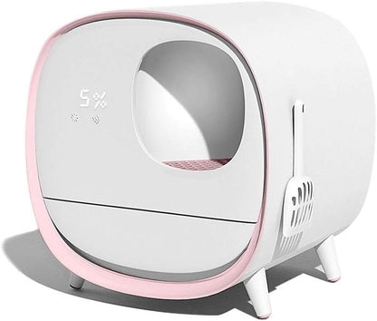 Dog Potty Training Toilet ﻿ Intelligent Deodorant Litter Box, Fully Enclosed Automatic Drawer Cat Toilet, Large Supplies Pan (Pink)(Blue)