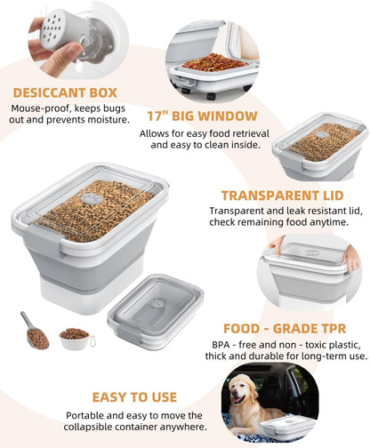 20-23 Lbs Dog Food Storage Container,Collapsible Dog Food Container