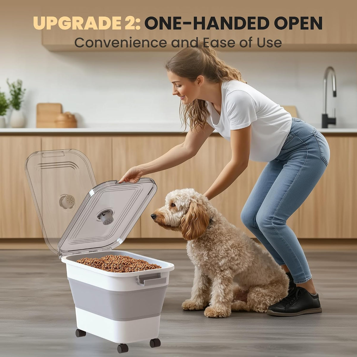 20-23 Lbs Dog Food Storage Container,Collapsible Dog Food Container