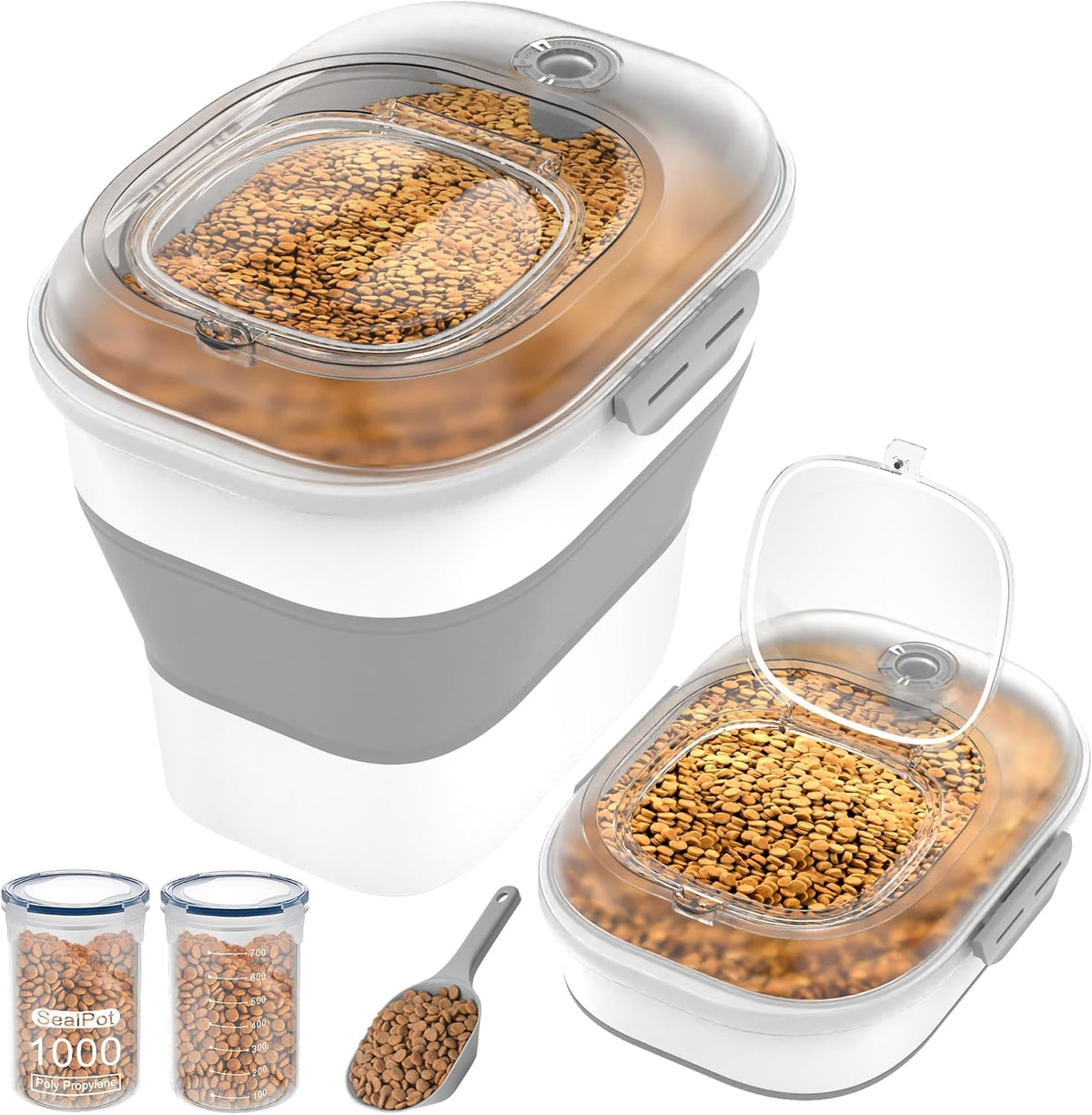 20-23 Lbs Dog Food Storage Container,Collapsible Dog Food Container