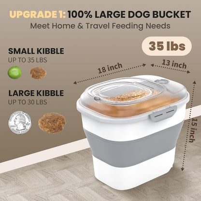 20-23 Lbs Dog Food Storage Container,Collapsible Dog Food Container