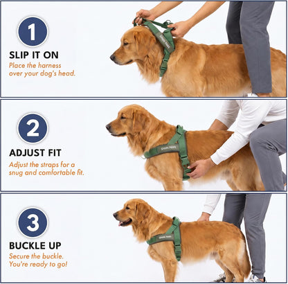 No Pull Front Clip Dog Harness - Easy On, Padded and Lightweight
