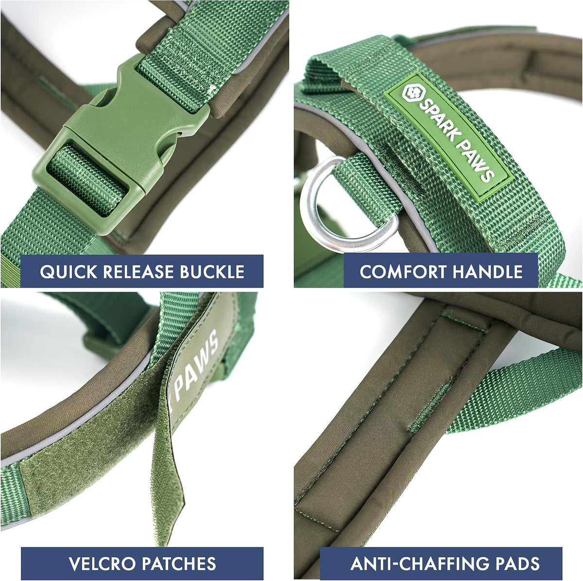 No Pull Front Clip Dog Harness - Easy On, Padded and Lightweight