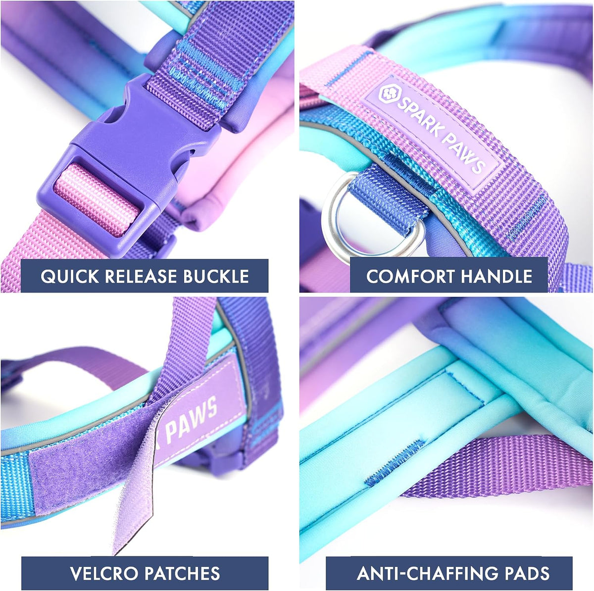 No Pull Front Clip Dog Harness - Easy On, Padded and Lightweight