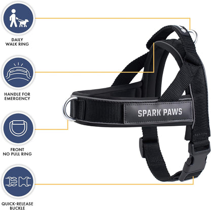 No Pull Front Clip Dog Harness - Easy On, Padded and Lightweight