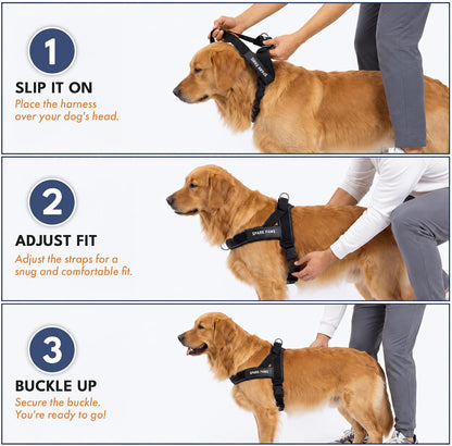 No Pull Front Clip Dog Harness - Easy On, Padded and Lightweight