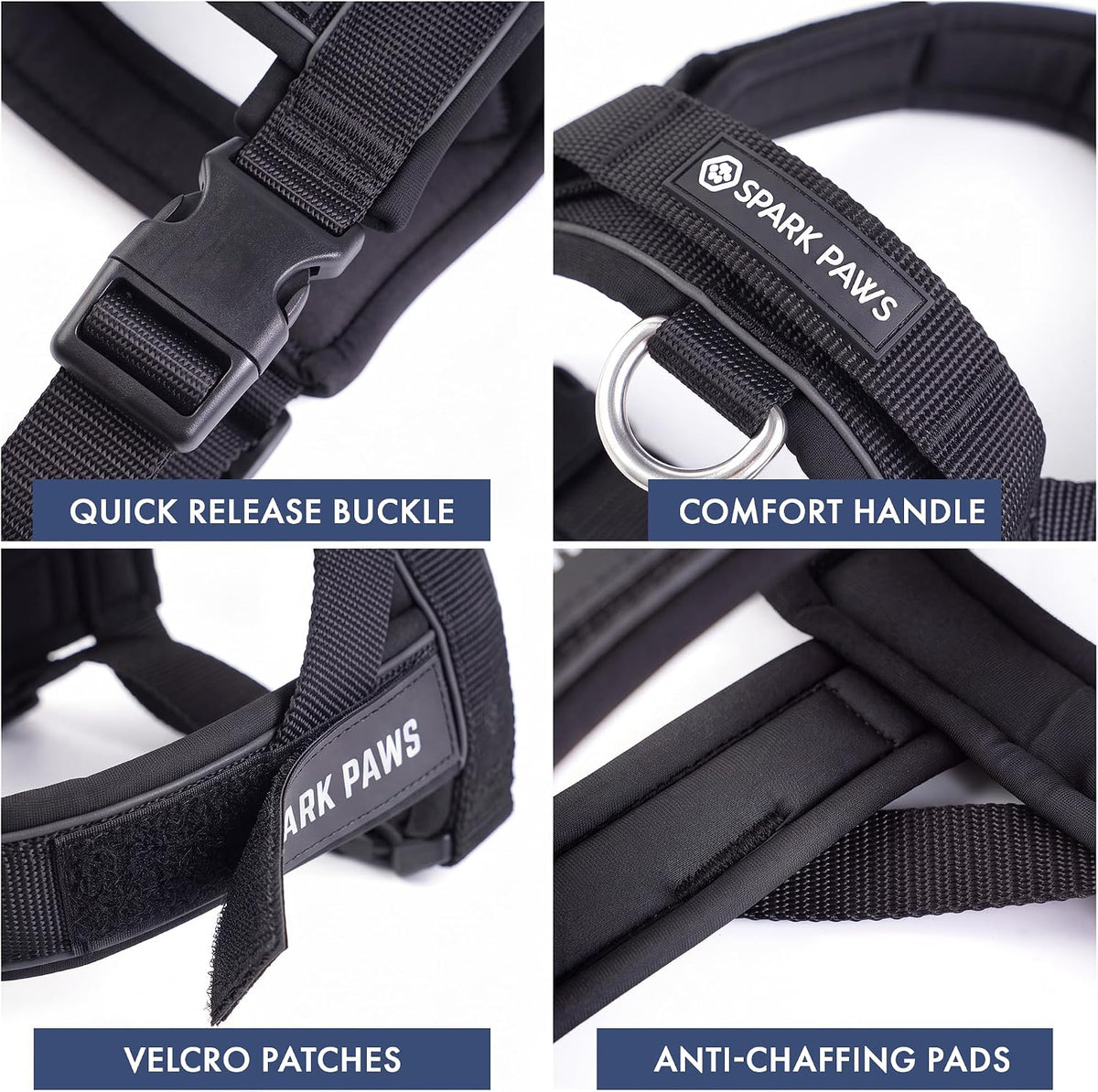No Pull Front Clip Dog Harness - Easy On, Padded and Lightweight
