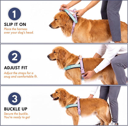 No Pull Front Clip Dog Harness - Easy On, Padded and Lightweight