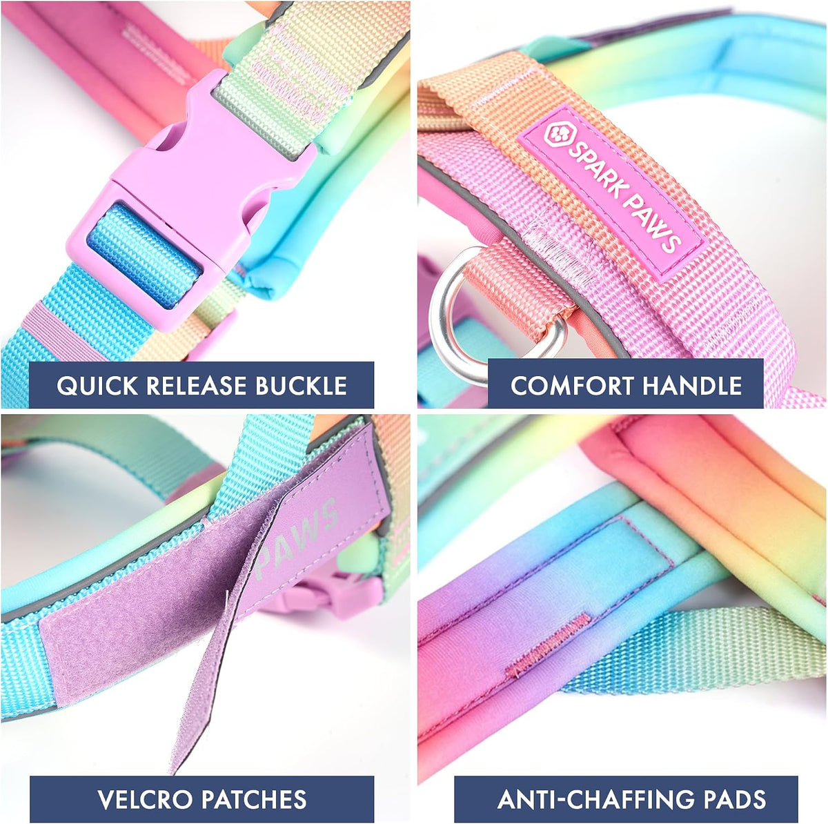 No Pull Front Clip Dog Harness - Easy On, Padded and Lightweight