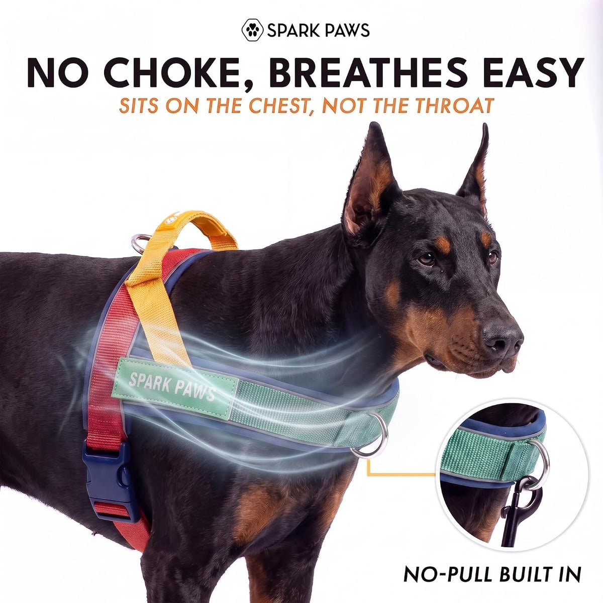 No Pull Front Clip Dog Harness - Easy On, Padded and Lightweight