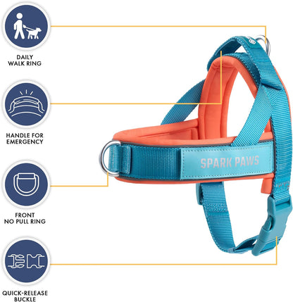 No Pull Front Clip Dog Harness - Easy On, Padded and Lightweight