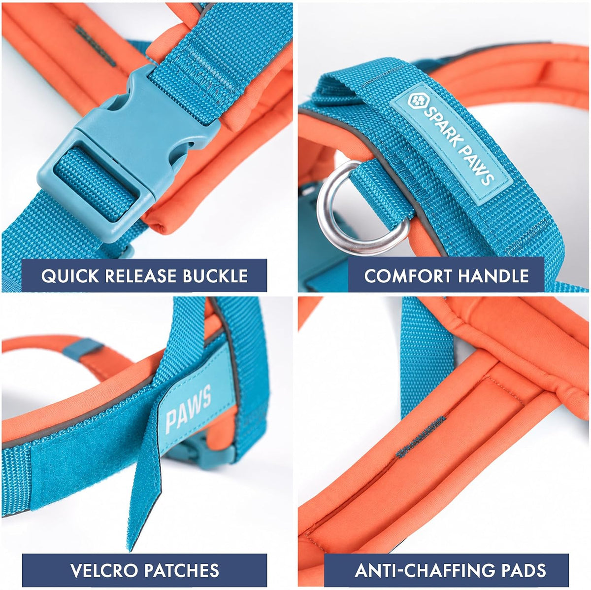 No Pull Front Clip Dog Harness - Easy On, Padded and Lightweight