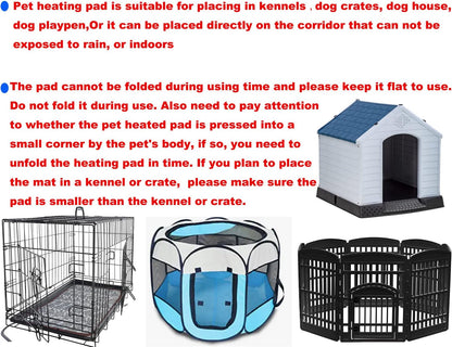 Pet Heating Pad for Small Dogs & Cats - Electric Heated Bed with Timer, Chew Proof, Easy Clean, Round - D16 inch