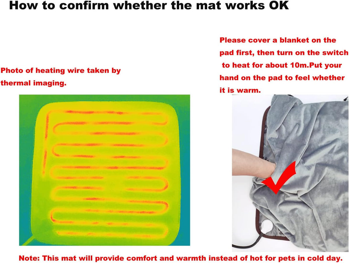 Pet Heating Pad for Small Dogs & Cats - Electric Heated Bed with Timer, Chew Proof, Easy Clean, Round - D16 inch