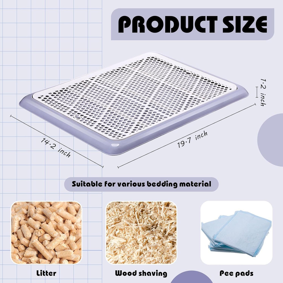 Dog Pee Pad Holder Tray with Mesh Potty Training, 19.69 x 14.17 Inch