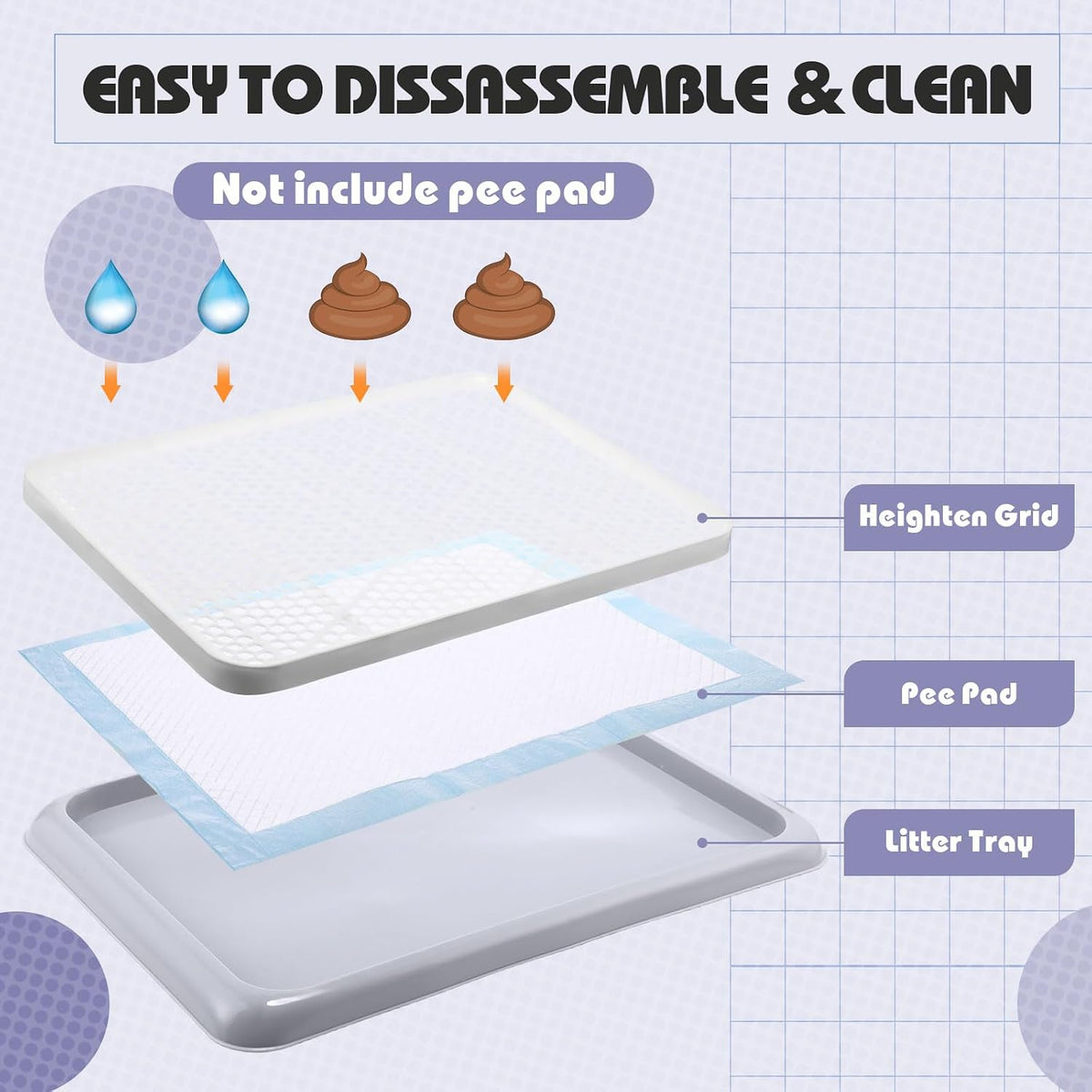 Dog Pee Pad Holder Tray with Mesh Potty Training, 19.69 x 14.17 Inch