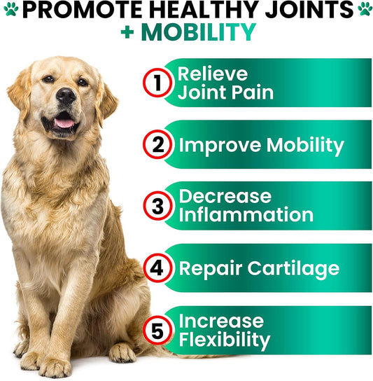Hemp Hip and Joint Supplement for Dogs - Glucosamine for Dogs - 170 Count