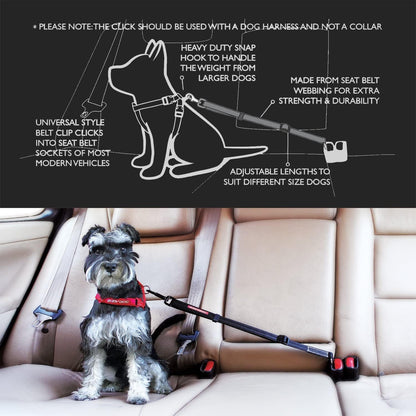 Click - Dog Seat Belt Car Restraint - 17in - 26in