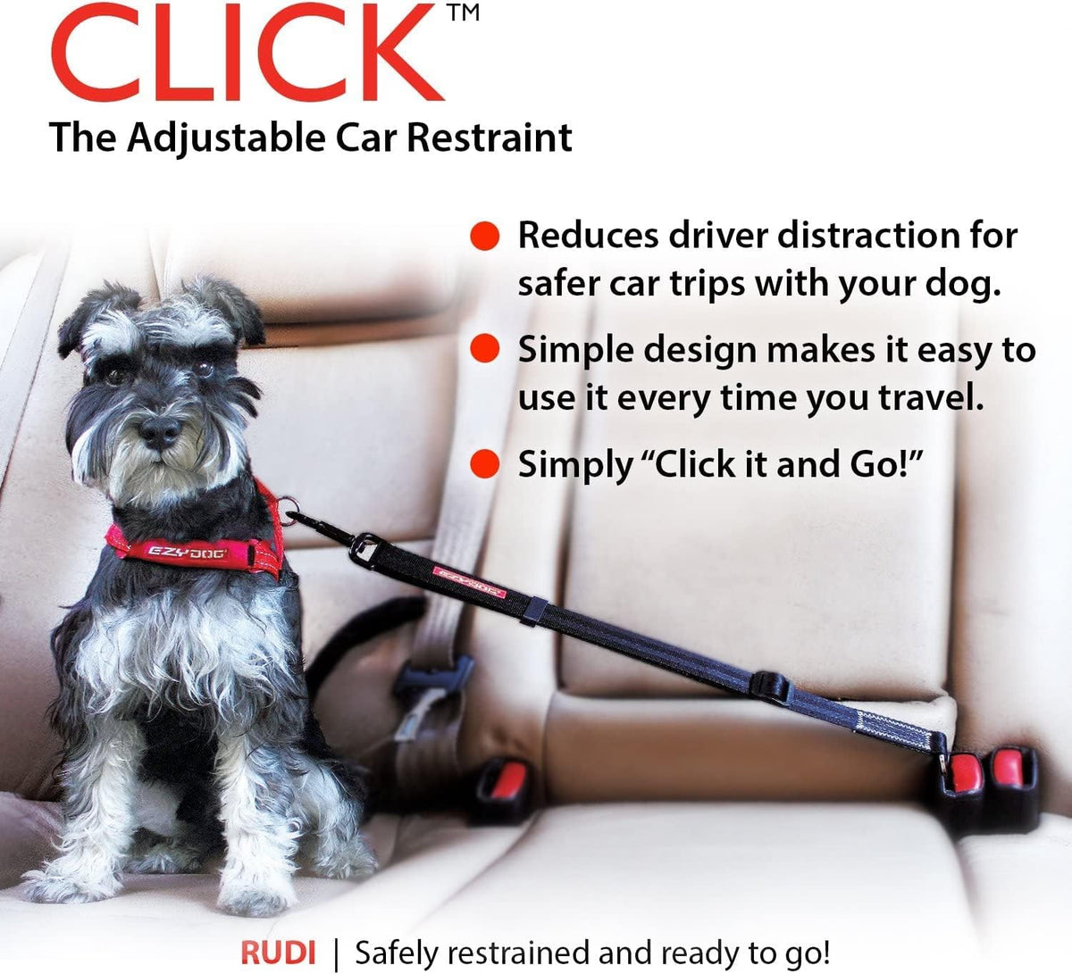 Click - Dog Seat Belt Car Restraint - 17in - 26in