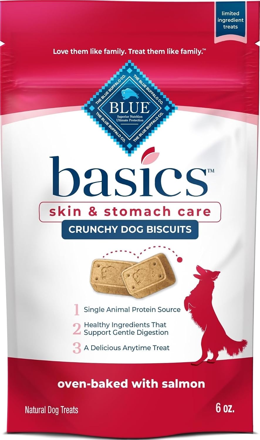 Blue Buffalo Basics Salmon Skin & Stomach Care Dog Biscuits, 6 oz