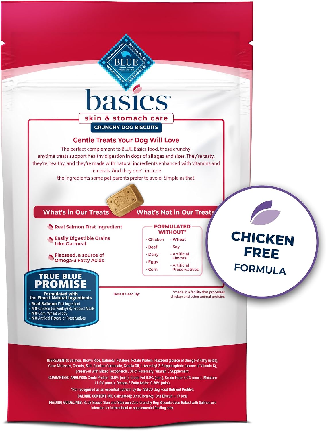 Blue Buffalo Basics Salmon Skin & Stomach Care Dog Biscuits, 6 oz
