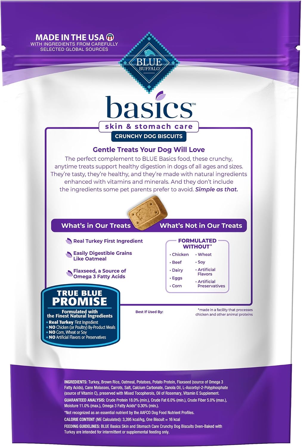 Blue Buffalo Basics Salmon Skin & Stomach Care Dog Biscuits, 6 oz