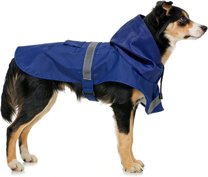 Dog Raincoat, Adjustable Puppy Rain Jacket with Hooded, Lightweight Waterproof Dog Rain Coat for Large Medium Small Dogs(Yellow, Small)