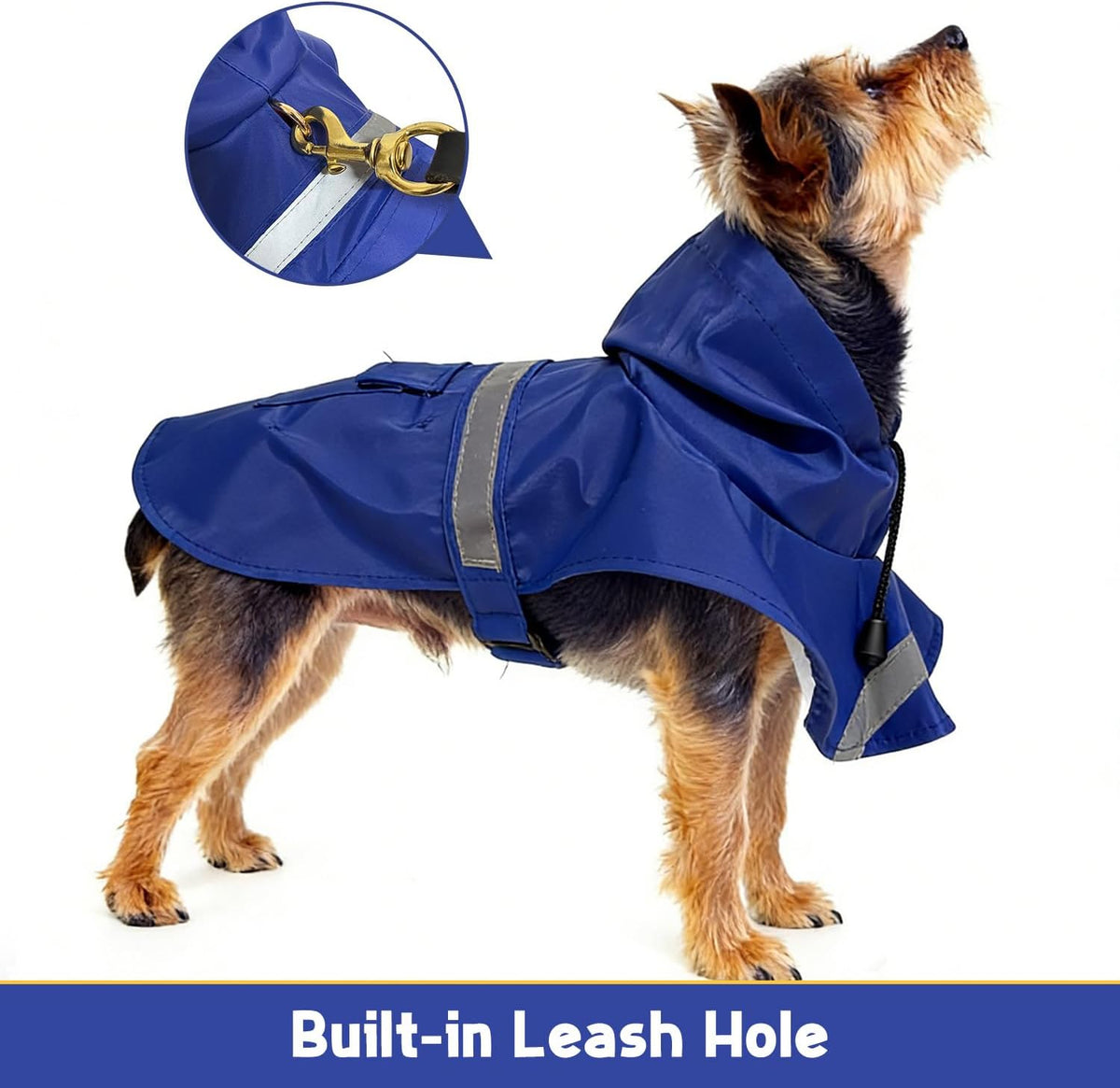 Dog Raincoat, Adjustable Puppy Rain Jacket with Hooded, Lightweight Waterproof Dog Rain Coat for Large Medium Small Dogs(Yellow, Small)