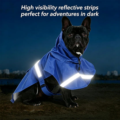 Dog Raincoat, Adjustable Puppy Rain Jacket with Hooded, Lightweight Waterproof Dog Rain Coat for Large Medium Small Dogs(Yellow, Small)