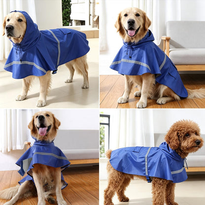 Dog Raincoat, Adjustable Puppy Rain Jacket with Hooded, Lightweight Waterproof Dog Rain Coat for Large Medium Small Dogs(Yellow, Small)