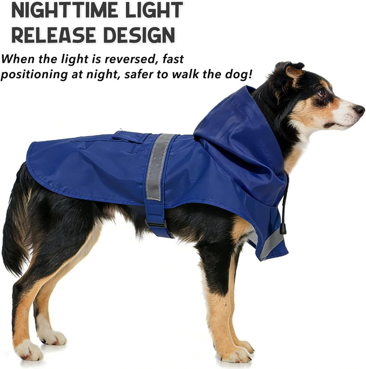 Dog Raincoat, Adjustable Puppy Rain Jacket with Hooded, Lightweight Waterproof Dog Rain Coat for Large Medium Small Dogs(Yellow, Small)