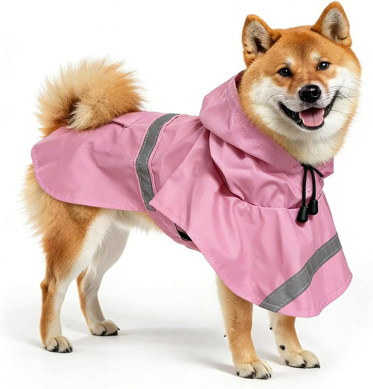 Dog Raincoat, Adjustable Puppy Rain Jacket with Hooded, Lightweight Waterproof Dog Rain Coat for Large Medium Small Dogs(Yellow, Small)