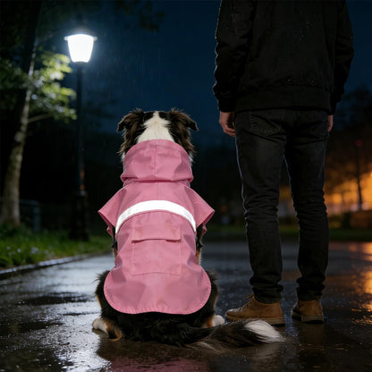 Dog Raincoat, Adjustable Puppy Rain Jacket with Hooded, Lightweight Waterproof Dog Rain Coat for Large Medium Small Dogs(Yellow, Small)