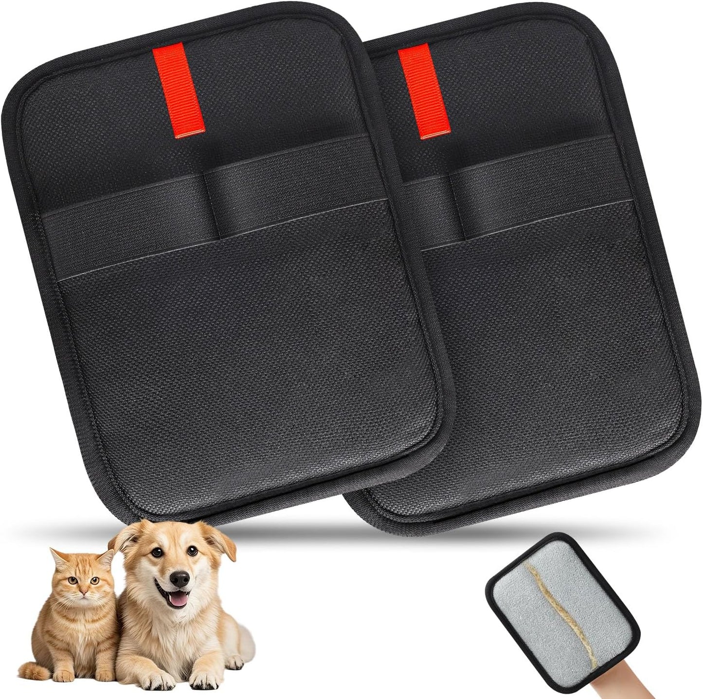 1 Pcs Pet Hair Removal Gloves, Reusable Electrostatic Pet Cat Dog Hair Remover Grooming Gloves Brush Tool for Couch, Furniture, Carpet, Car Seat (1 Pack Black)