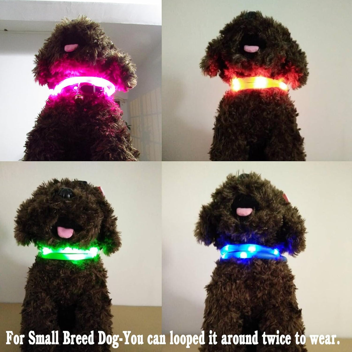 LED Dog Collar,USB Rechargeable Glowing Dog Collars, Light Up Collar Improved Pet Safety &Visibility at Night, 3 Flashing Modes,Water-Resistant LED Lighted Fits for Small Medium Large Dogs
