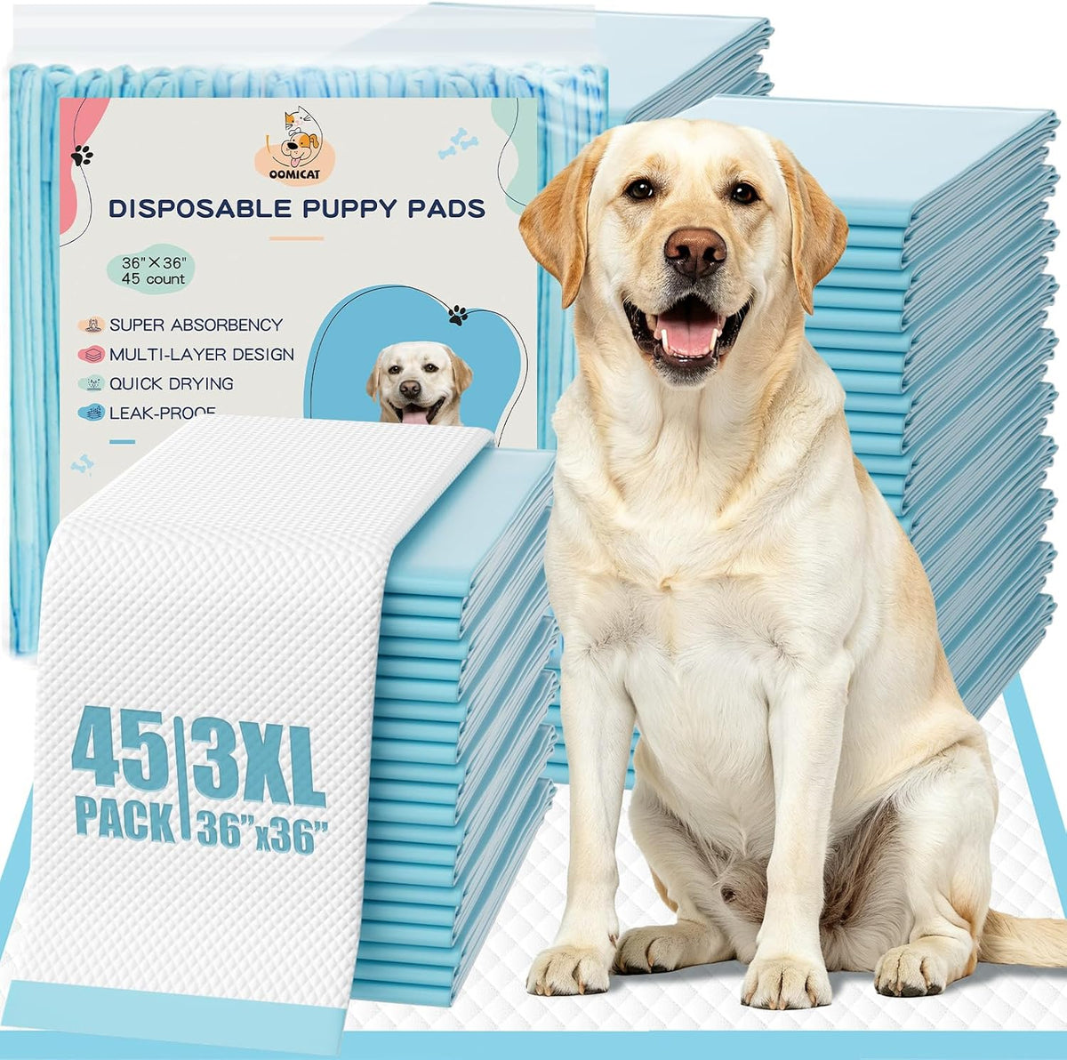XXXL Dog Pee Pads Extra Large 36"x36", Heavy Duty XXL Puppy Pads for Large Dogs, Super Absorbent Potty Pads & Pet Training Mats