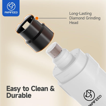 Dog Nail Grinder with LED Light, Ultra Quiet 3-Speed Electric Nail File for Small Medium Large Dogs & Cats, Rechargeable Pet Nail Grinder with Trimmer (White)