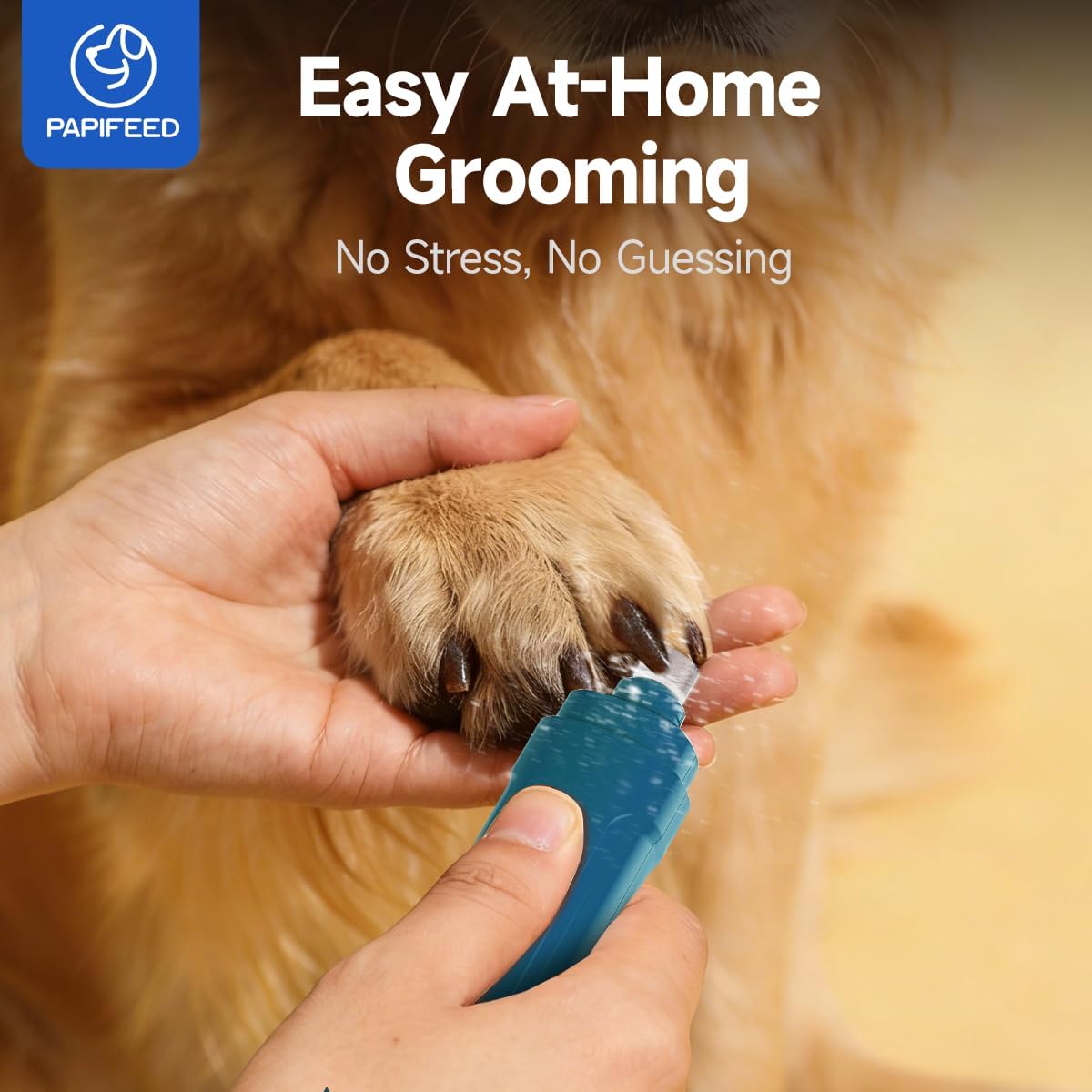 Dog Nail Grinder with LED Light, Ultra Quiet 3-Speed Electric Nail File for Small Medium Large Dogs & Cats, Rechargeable Pet Nail Grinder with Trimmer (White)