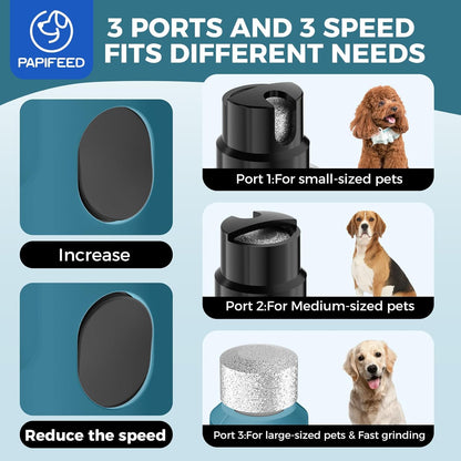Dog Nail Grinder with LED Light, Ultra Quiet 3-Speed Electric Nail File for Small Medium Large Dogs & Cats, Rechargeable Pet Nail Grinder with Trimmer (White)