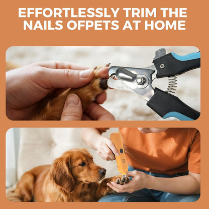 Dog Nail Grinder with LED Light, Ultra Quiet 3-Speed Electric Nail File for Small Medium Large Dogs & Cats, Rechargeable Pet Nail Grinder with Trimmer (White)