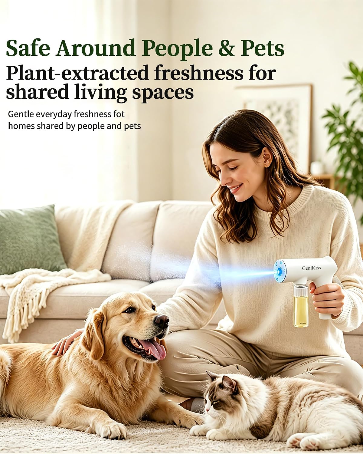 Nano Blue Light Deodorizer Spray Refill Pet & Home Odor Eliminator