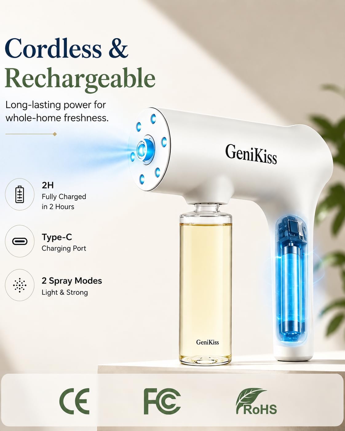 Nano Blue Light Deodorizer Spray Refill Pet & Home Odor Eliminator