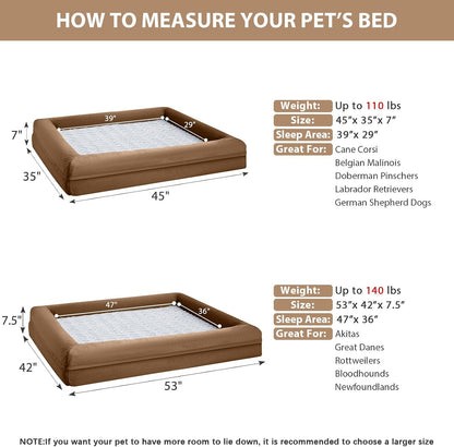 WNPETHOME XL Extra Large Orthopedic for Senior Dog Bed Comfy Sleeping