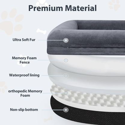 WNPETHOME XL Extra Large Orthopedic for Senior Dog Bed Comfy Sleeping