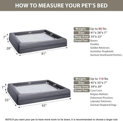 WNPETHOME XL Extra Large Orthopedic for Senior Dog Bed Comfy Sleeping