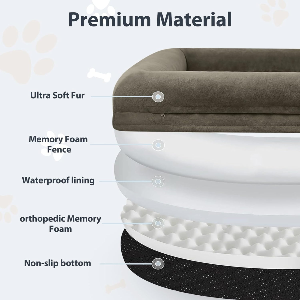 WNPETHOME XL Extra Large Orthopedic for Senior Dog Bed Comfy Sleeping