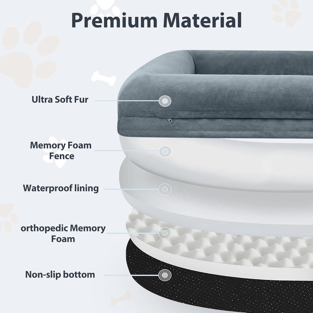 WNPETHOME XL Extra Large Orthopedic for Senior Dog Bed Comfy Sleeping
