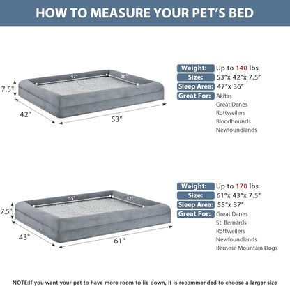 WNPETHOME XL Extra Large Orthopedic for Senior Dog Bed Comfy Sleeping