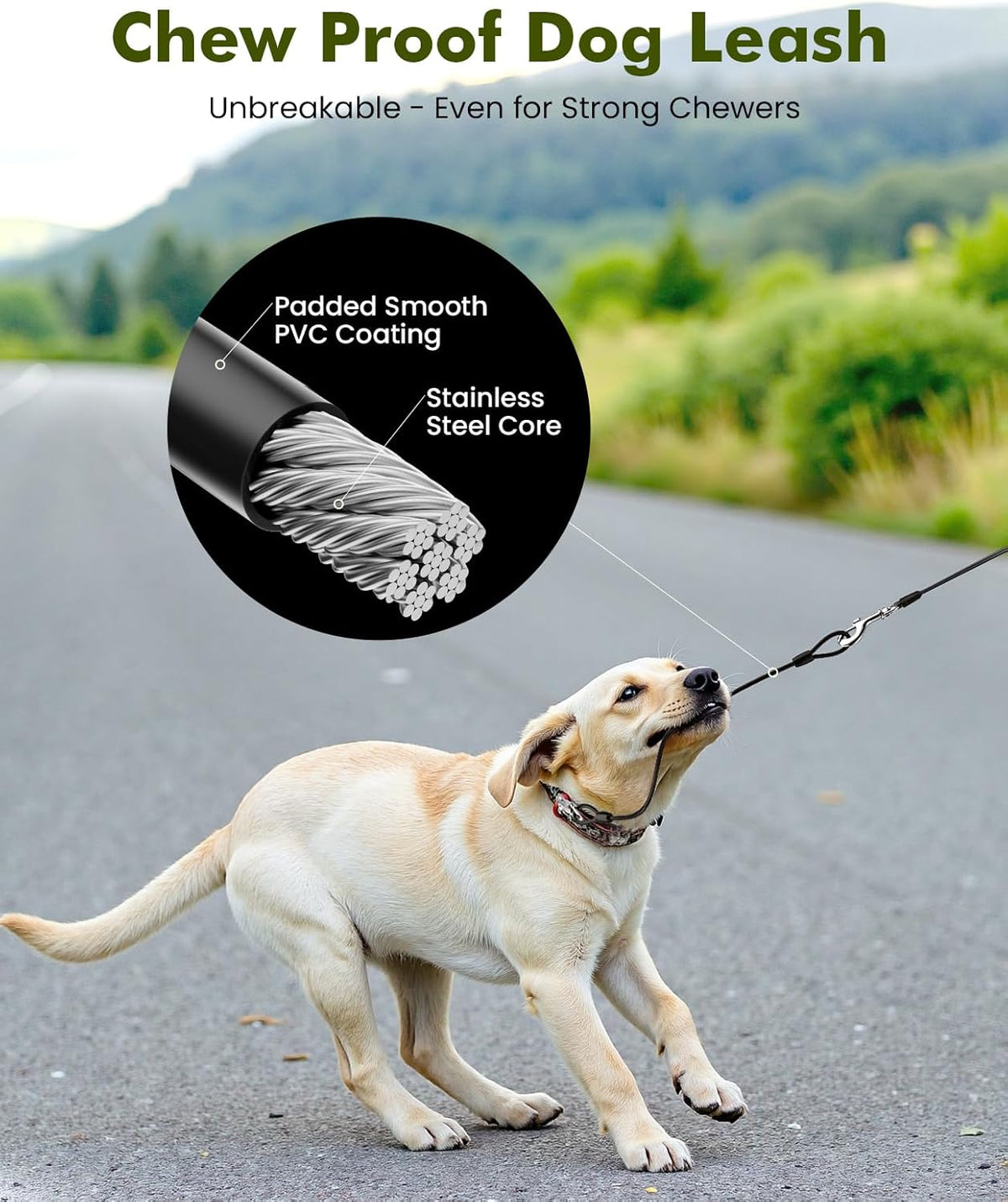 Heavy Duty Retractable Dog Leash 26ft for Large Dogs 33-110 LBS